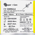 I.V. CANNULA WITH LUER LOCK, INJECTION PORT & WINGS