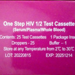 One step HIV 1/2 Test Cassette